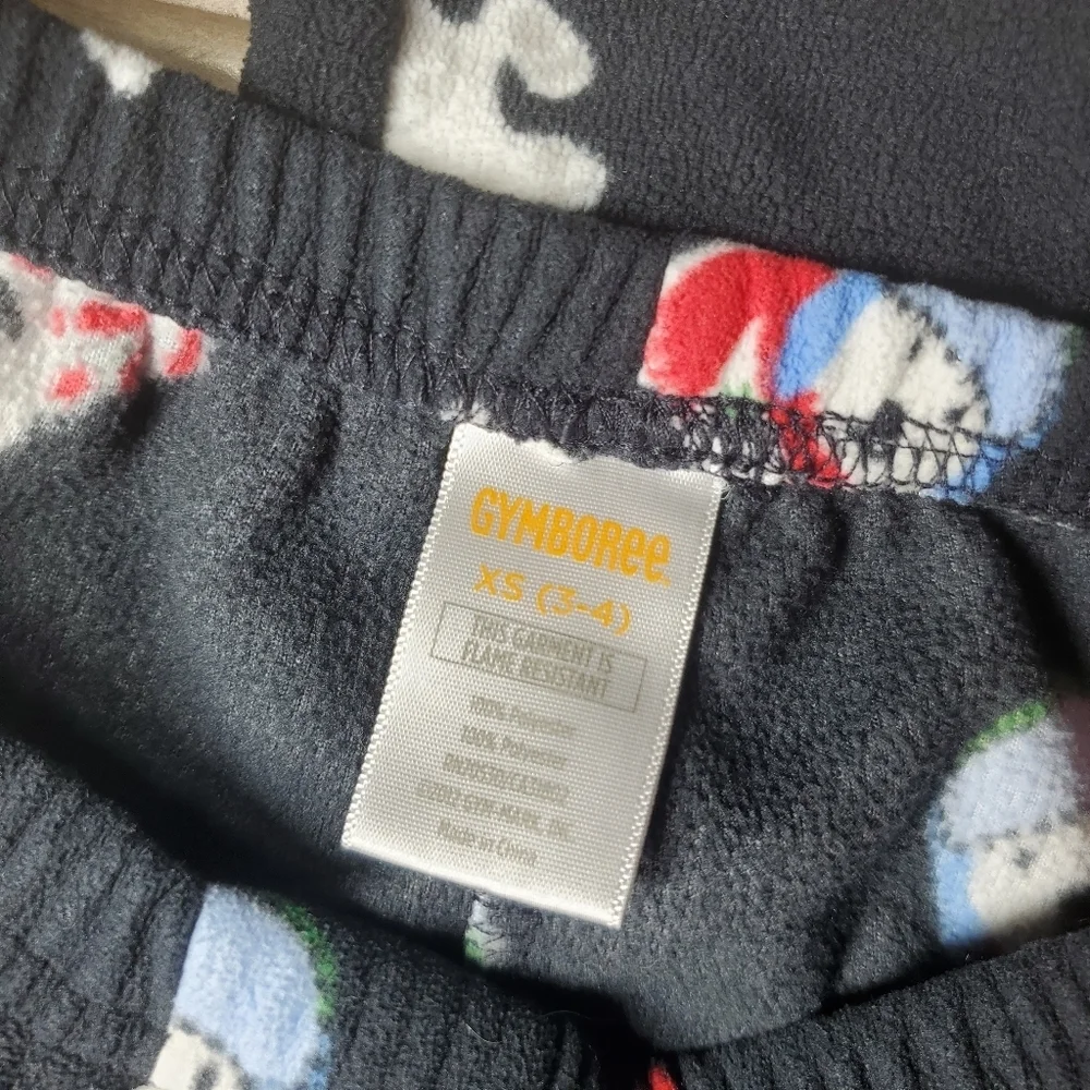 Gymboree 2Pc Black Fleece Winter Christmas Holiday Pajamas Pjs Size XS (3-4) Boy